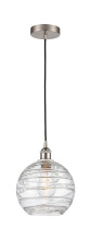 Innovations Lighting 616-1P-SN-G1213-10CL - Athens Deco Swirl - 1 Light - 10 inch - Brushed Satin Nickel - Cord hung - Mini Pendant