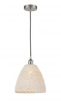 Innovations Lighting 616-1P-SN-NBD-12-NAT - Bristol Natural - 1 Light - 6 inch - Brushed Satin Nickel - Cord hung - Mini Pendant