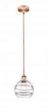 Innovations Lighting 616-1S-AC-G556-8CL - Rochester - 1 Light - 8 inch - Antique Copper - Stem hung - Mini Pendant