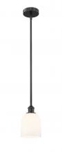 Innovations Lighting 616-1S-BK-G558-6GWH - Bella - 1 Light - 6 inch - Matte Black - Stem hung - Mini Pendant