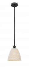 Innovations Lighting 616-1S-BK-NBD-9-NAT - Bristol Natural - 1 Light - 6 inch - Matte Black - Mini Pendant