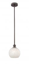 Innovations Lighting 616-1S-OB-G1216-8WM - White Mouchette - 1 Light - 8 inch - Oil Rubbed Bronze - Stem Hung - Mini Pendant