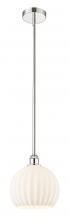 Innovations Lighting 616-1S-PN-G1217-10WV - White Venetian - 1 Light - 10 inch - Polished Nickel - Stem Hung - Mini Pendant