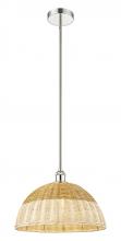 Innovations Lighting 616-1S-PN-NBD2-16-NAT - Bristol Natural II - 1 Light - 16 inch - Polished Nickel - Stem hung - Mini Pendant