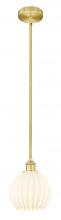 Innovations Lighting 616-1S-SG-G1217-8WV - White Venetian - 1 Light - 8 inch - Satin Gold - Stem Hung - Mini Pendant