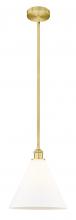Innovations Lighting 616-1S-SG-GBC-121 - Berkshire - 1 Light - 12 inch - Satin Gold - Stem hung - Mini Pendant