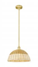 Innovations Lighting 616-1S-SG-NBD2-16-NAT - Bristol Natural II - 1 Light - 16 inch - Satin Gold - Stem hung - Mini Pendant