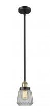 Innovations Lighting 616-1SH-BAB-G142 - Chatham - 1 Light - 7 inch - Black Antique Brass - Stem hung - Mini Pendant