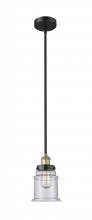 Innovations Lighting 616-1SH-BAB-G184 - Canton - 1 Light - 6 inch - Black Antique Brass - Stem hung - Mini Pendant