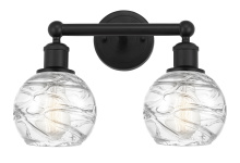Innovations Lighting 616-2W-BK-G1213-6CL - Athens Deco Swirl - 2 Light - 15 inch - Matte Black - Bath Vanity Light