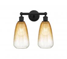 Innovations Lighting 616-2W-BK-G480-6AM - Brookhaven Almond - 2 Light - 15 inch - Matte Black - Bath Vanity Light