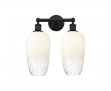 Innovations Lighting 616-2W-BK-G484-7OP - Brookhaven Flute - 2 Light - 16 inch - Matte Black - Bath Vanity Light