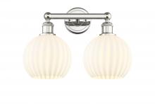 Innovations Lighting 616-2W-PN-G1217-8WV - White Venetian - 2 Light - 17 inch - Polished Nickel - Bath Vanity Light
