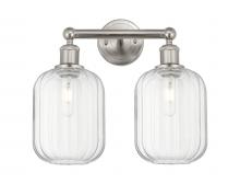 Innovations Lighting 616-2W-SN-G460-7CL - Preston Cylinder - 2 Light - 16 inch - Brushed Satin Nickel - Bath Vanity Light