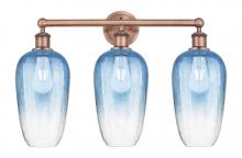 Innovations Lighting 616-3W-AC-G484-7SB - Brookhaven Flute - 3 Light - 25 inch - Antique Copper - Bath Vanity Light