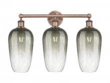 Innovations Lighting 616-3W-AC-G484-7SL - Brookhaven Flute - 3 Light - 25 inch - Antique Copper - Bath Vanity Light
