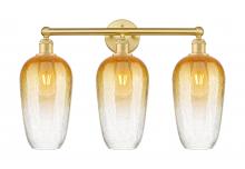 Innovations Lighting 616-3W-SG-G484-7AM - Brookhaven Flute - 3 Light - 25 inch - Satin Gold - Bath Vanity Light