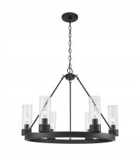 Innovations Lighting 617-6CR-BK-G617-8SDY - Boreas - 6 Light - 29 inch - Matte Black - Chandelier
