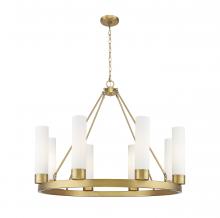Innovations Lighting 617-8CR-BB-G617-11SWH - Boreas - 8 Light - 36 inch - Brushed Brass - Chandelier