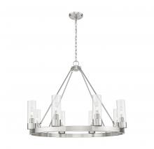 Innovations Lighting 617-8CR-SN-G617-8CL - Boreas - 8 Light - 36 inch - Satin Nickel - Chandelier