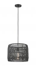 Innovations Lighting 684-1P-BK-14NT - Elwood - 1 Light - 14 inch - Matte Black Elwood Rope - Cord hung - Pendant