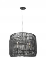 Innovations Lighting 684-3P-BK-24NT - Elwood - 3 Light - 24 inch - Matte Black Elwood Rope - Cord hung - Pendant