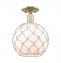 Innovations Lighting 716-1C-AB-G121-10RW - Farmhouse Rope - 1 Light - 10 inch - Antique Brass - Semi-Flush Mount