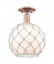 Innovations Lighting 716-1C-AC-G121-10RW - Farmhouse Rope - 1 Light - 10 inch - Antique Copper - Semi-Flush Mount