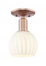 Innovations Lighting 716-1C-AC-G1217-6WV - White Venetian - 1 Light - 6 inch - Antique Copper - Semi-Flush Mount