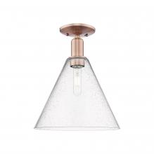 Innovations Lighting 716-1C-AC-GBC-124 - Berkshire Glass - 1 Light - 12 inch - Antique Copper - Semi-Flush Mount