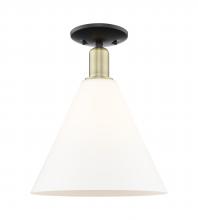 Innovations Lighting 716-1C-BAB-GBC-121 - Berkshire Glass - 1 Light - 12 inch - Black Antique Brass - Semi-Flush Mount