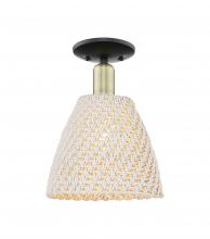 Innovations Lighting 716-1C-BAB-NBD-9-NAT - Bristol Natural - 1 Light - 6 inch - Black Antique Brass - Semi-Flush Mount