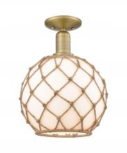 Innovations Lighting 716-1C-BB-G121-10RB - Farmhouse Rope - 1 Light - 10 inch - Brushed Brass - Semi-Flush Mount