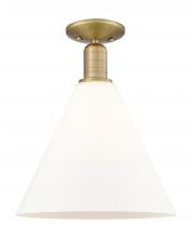 Innovations Lighting 716-1C-BB-GBC-121 - Berkshire Glass - 1 Light - 12 inch - Brushed Brass - Semi-Flush Mount