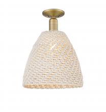 Innovations Lighting 716-1C-BB-NBD-12-NAT - Bristol Natural - 1 Light - 6 inch - Brushed Brass - Semi-Flush Mount