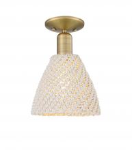 Innovations Lighting 716-1C-BB-NBD-75-NAT - Bristol Natural - 1 Light - 6 inch - Brushed Brass - Semi-Flush Mount