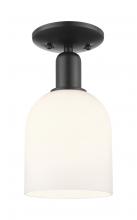 Innovations Lighting 716-1C-BK-G558-6GWH - Bella - 1 Light - 6 inch - Matte Black - Semi-Flush Mount