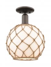 Innovations Lighting 716-1C-OB-G121-10RB - Farmhouse Rope - 1 Light - 10 inch - Oil Rubbed Bronze - Semi-Flush Mount