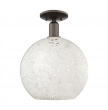 Innovations Lighting 716-1C-OB-G1216-12WM - White Mouchette - 1 Light - 12 inch - Oil Rubbed Bronze - Semi-Flush Mount