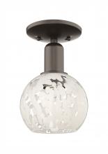 Innovations Lighting 716-1C-OB-G1216-6WM - White Mouchette - 1 Light - 6 inch - Oil Rubbed Bronze - Semi-Flush Mount