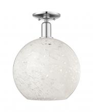 Innovations Lighting 716-1C-PC-G1216-12WM - White Mouchette - 1 Light - 12 inch - Polished Chrome - Semi-Flush Mount