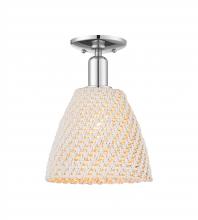 Innovations Lighting 716-1C-PC-NBD-9-NAT - Bristol Natural - 1 Light - 6 inch - Polished Chrome - Semi-Flush Mount