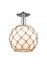 Innovations Lighting 716-1C-PN-G121-10RB - Farmhouse Rope - 1 Light - 10 inch - Polished Nickel - Semi-Flush Mount