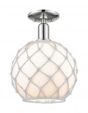 Innovations Lighting 716-1C-PN-G121-10RW - Farmhouse Rope - 1 Light - 10 inch - Polished Nickel - Semi-Flush Mount
