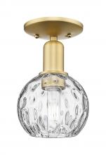 Innovations Lighting 716-1C-SG-G1215-6 - Athens Water Glass - 1 Light - 6 inch - Satin Gold - Semi-Flush Mount