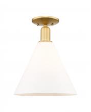Innovations Lighting 716-1C-SG-GBC-121 - Berkshire Glass - 1 Light - 12 inch - Satin Gold - Semi-Flush Mount