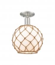 Innovations Lighting 716-1C-SN-G121-10RB - Farmhouse Rope - 1 Light - 10 inch - Brushed Satin Nickel - Semi-Flush Mount