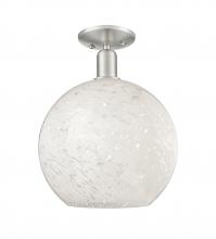 Innovations Lighting 716-1C-SN-G1216-12WM - White Mouchette - 1 Light - 12 inch - Brushed Satin Nickel - Semi-Flush Mount