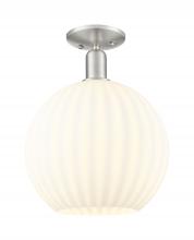 Innovations Lighting 716-1C-SN-G1217-12WV - White Venetian - 1 Light - 12 inch - Brushed Satin Nickel - Semi-Flush Mount