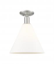 Innovations Lighting 716-1C-SN-GBC-121 - Berkshire Glass - 1 Light - 12 inch - Brushed Satin Nickel - Semi-Flush Mount